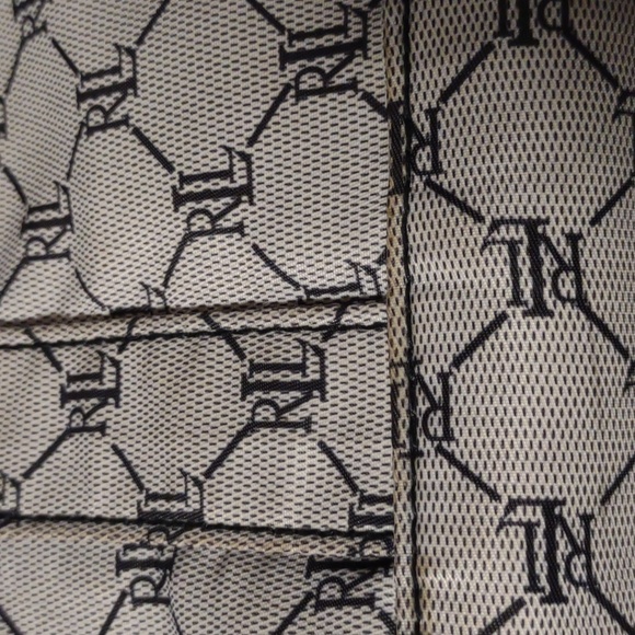 Lauren Ralph Lauren RLL Black and Gray Monogram Two-tone Double-handled Tote Bag - Picture 5 of 7